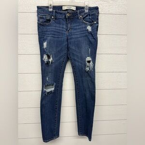 Abercrombie & Fitch The A&F Super Skinny Blue Jeans Distressed Size W27 L29